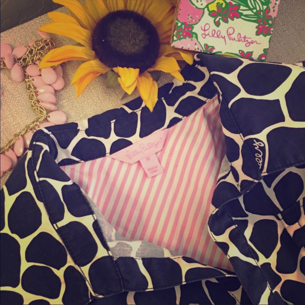 Lily Pulitzer Giraffe Print Shirt Dress